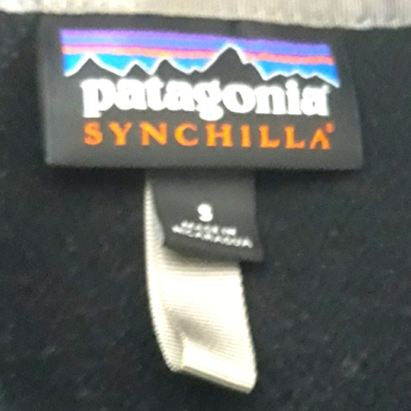 Patagonia Synchilla Fleece Sweater Quater  Snap Black Gray Size Small - Picture 6 of 12